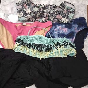 ASSORTMENT Bundle Of 6 Women's Swimwear Bottoms & Bikini Bra Tops Size XL